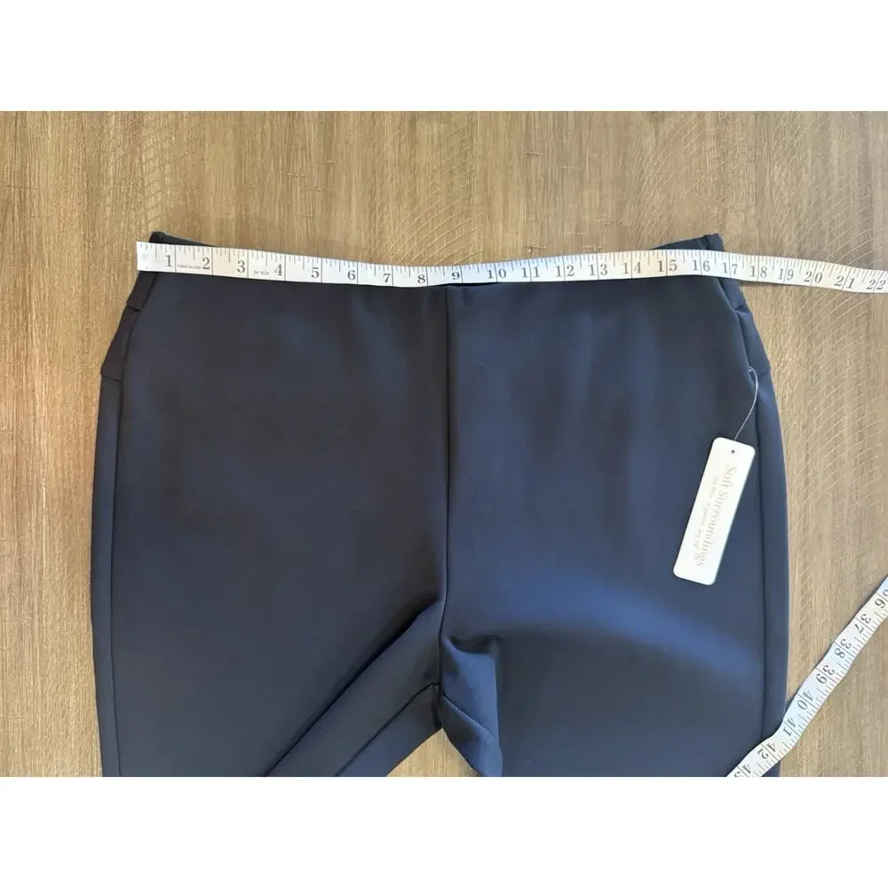 NWT Soft Surroundings Black Perfect Ponte Pull On Pants Womens Size Large $79.95